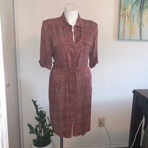 Coral Combo Shirt Dress